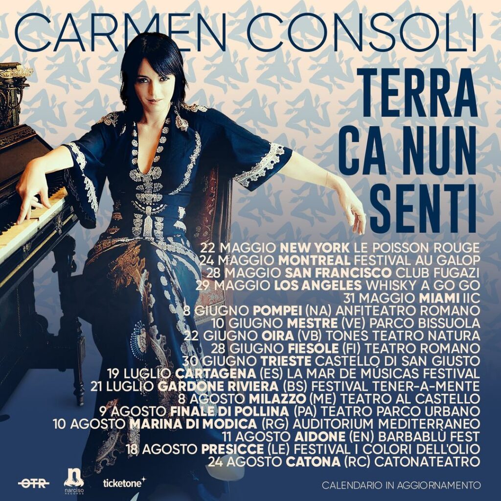 Carmen Consoli Porta La Sicilia Nel Mondo Il Tour Terra Ca Nun Senti